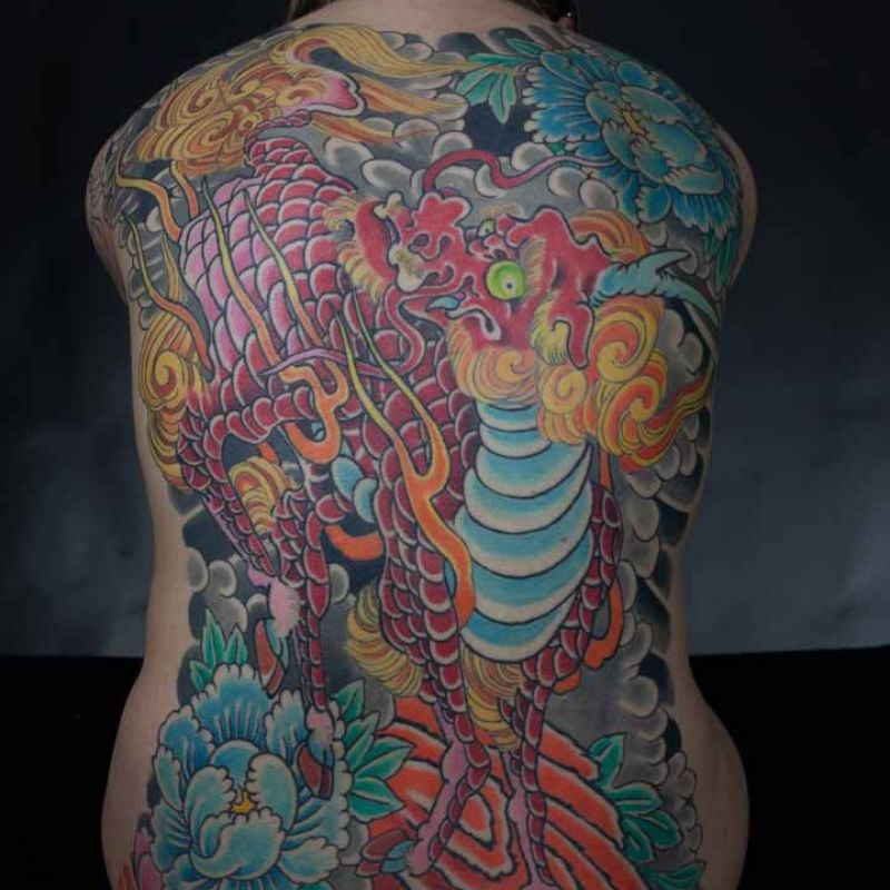 Full Back Piece Traditional Japanese Tattoo done by Matt Hodel at Ragtime Tattoo in St. Louis
