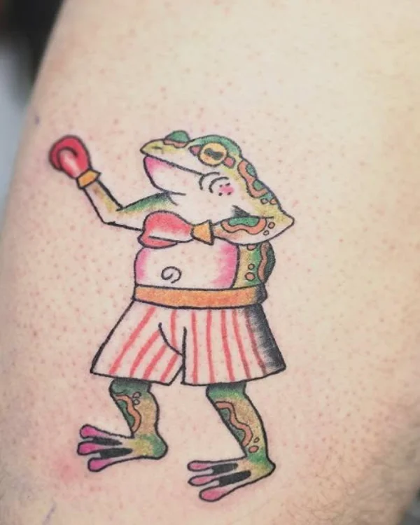 Boxing Frog Tattoo